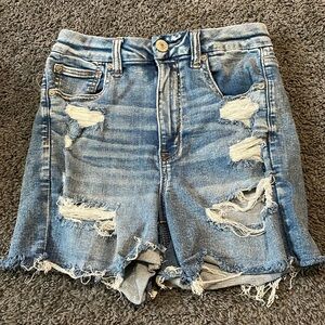 Lightly worn size 6 distressed American Eagle jean shorts